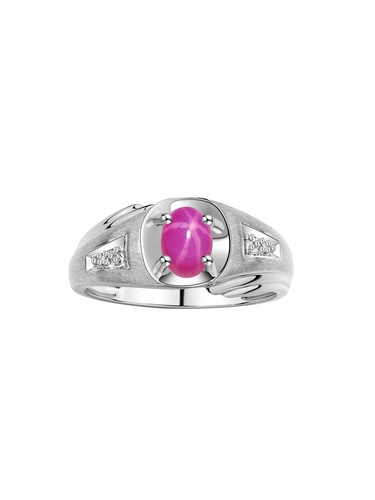 RYLOS Men's 8X6MM Gemstone & Diamond Ring in Sterling Silver, Sizes 8-13 - Picture 26 of 29