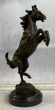 Francese Artista Statuetta Allevamento Arabo Cavallo Wild Bronzo Scultura Statua