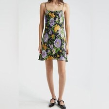 Farm Rio NWT Capri Floral Black Mini Slip Dress Sz XL