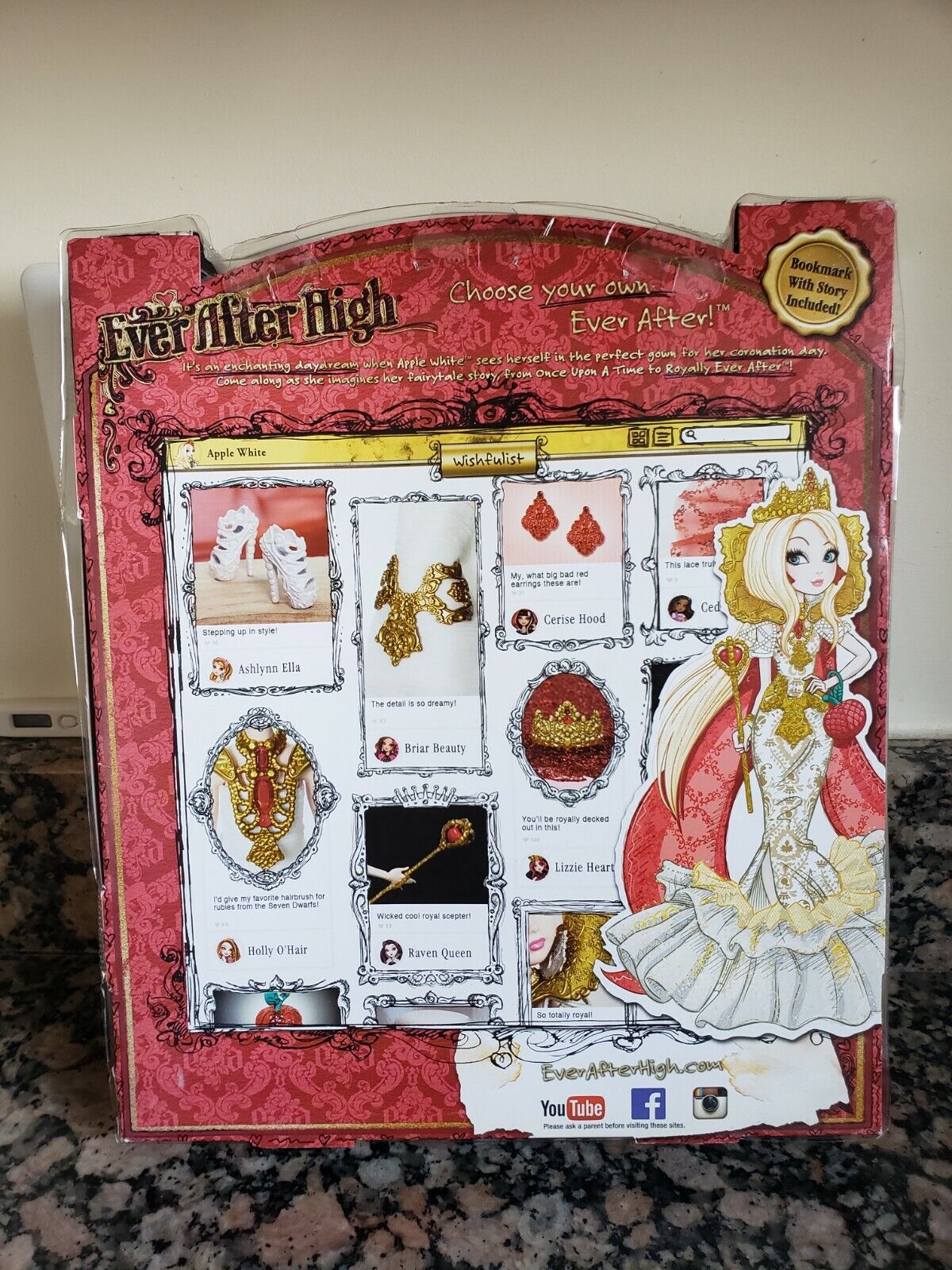 Ever After High Doll Royally Ever After Apple White - Rare - Rooted Lashes