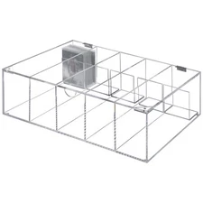 5 Slot Clear Acrylic Collectors Sports Card Storage Box, Trading Cards Organizer
