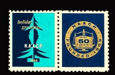 NAACP - 1965 Christmas Greetings Pair (2) of Chairty Stamps