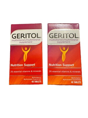 2 Pack Geritol Complete Nutrition Support MultiVitamin Mineral - 40 Tablets Each