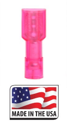 (200) RED NYLON FULLY INSULATED QUICK DISCONNECT FEMALE 187 CONNECTOR .187  3/16