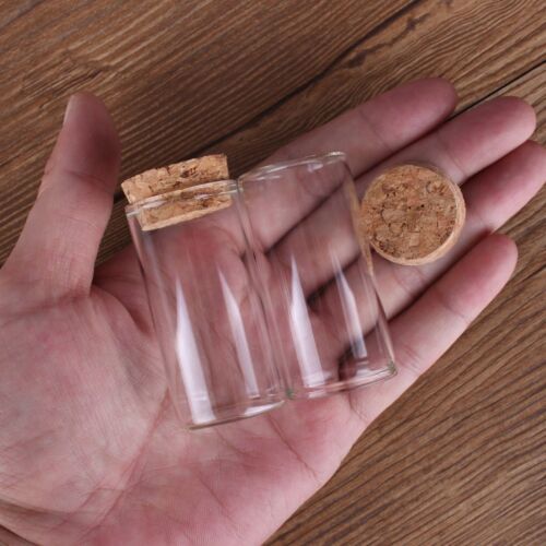 24pcs 25ml 30 60mm Tube With Cork Stopper Spice Bottles Container Jars Vial NEW - Picture 1 of 5