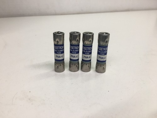 Cooper Bussmann Fusetron Dual-Element Fuse IR 10kA 125VAC FNA-4 Lot of 4