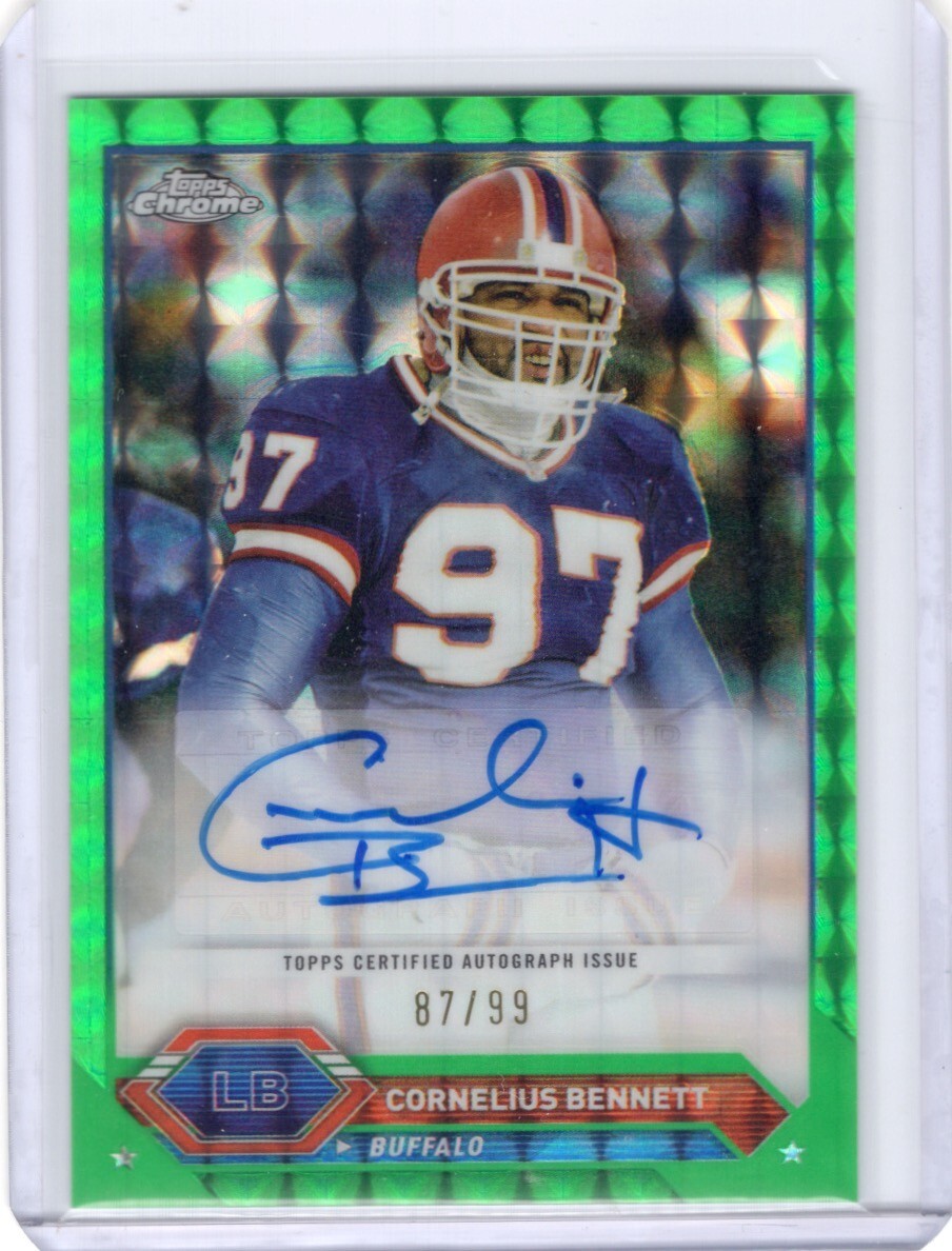 2023 Topps Composite Geometric Chrome Green Auto /99 Cornelius Bennett Bills