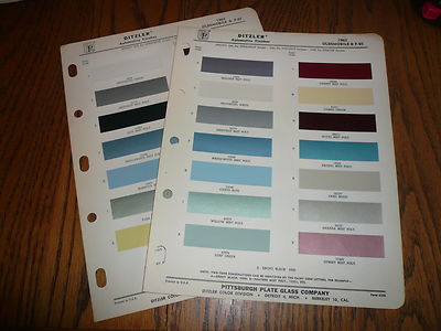 1962 1964 Oldsmobile Ditzler PPG Color Chip Paint Sample - Two Years One Price