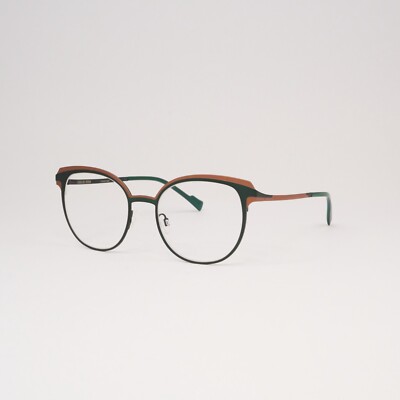 Caroline Abram Brille Glory Retro Eckig Grün Rosa Retro Metall Brillengestell