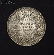 1943 British India Half Rupee "CH BU Silver" *Free S/H After 1st Item*