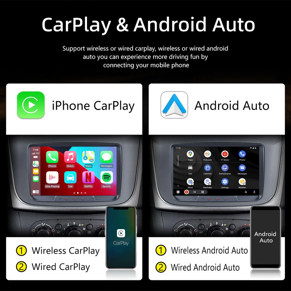 32G CarPlay Car Radio Stereo Android 12 Touch Screen BT GPS Nav WIFI For Renault - Изображение 3 из 4