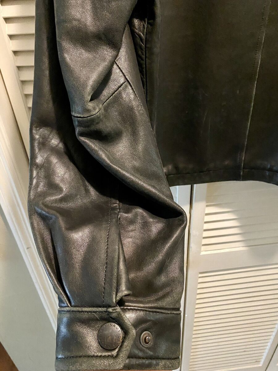 Vintage Retro 1990s Mens Nautica Leather Jacket Size 42 Free Vintage Retro 1990s Mens Nautica Leather Jacket Size 42 Free