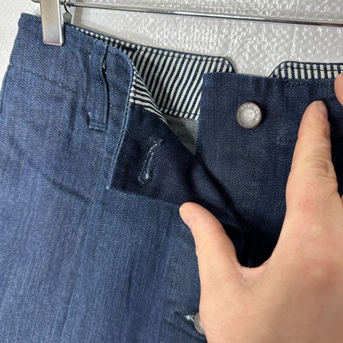 Detroit Denim Co. Mini A-Line Skirt Women Sz 2 Blue Retro Button Front Short - Picture 4 of 9