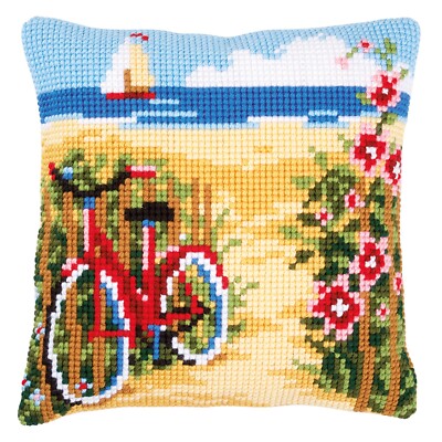 Vervaco ~ Kissen Kreuzstich Kit ~ Am Strand