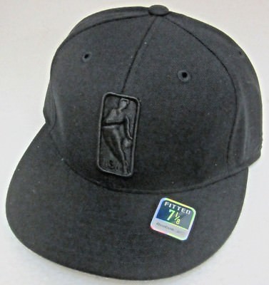 NBA Generic Black On Black Structured Flat Bill Fitted Hat By