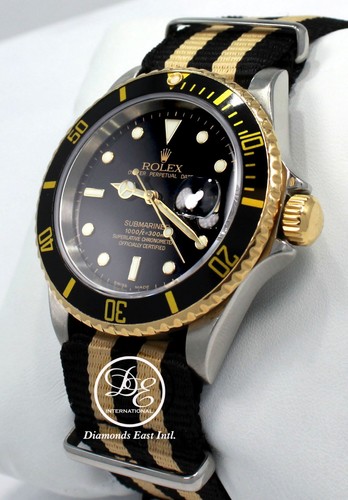 ROLEX Submariner 16613 Two Tone 18K Yellow Gold /Steel Black Bezel Watch *MINT* - 第 2/12 張圖片