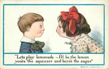 C-1910 Lemonade Sugar Squeeze Romance Comic Humor Stationers Postcard 21-6098