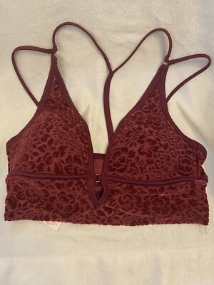 PINK Victorias Secret SZ Mdm bralette lightly lined burgundy red woman or teen