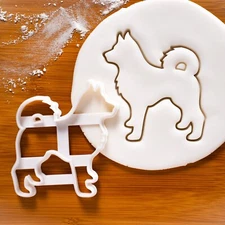 Husky Body Cookie Cutter - dog portrait treats adoption rescue birthday woof pup
