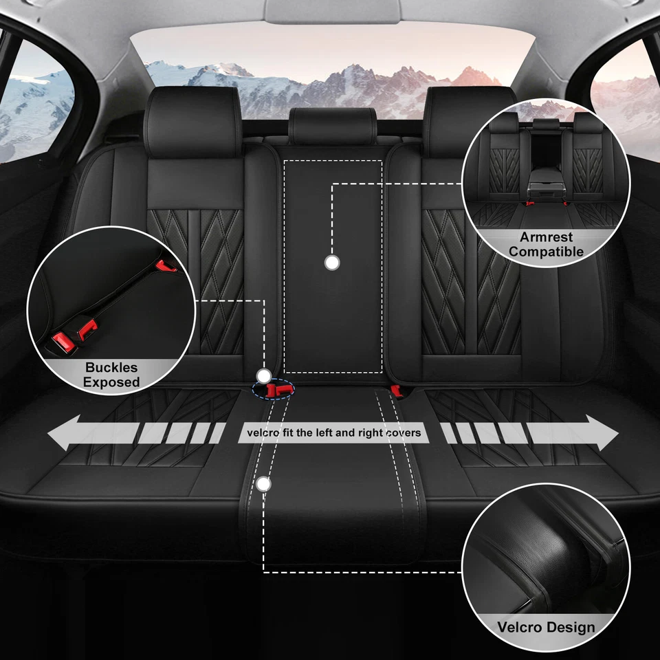 Car 5-Seat Cover Full Set PU Leather Protector Pad For HYUNDAI TUCSON 2005-2024 Foto 4 de 4