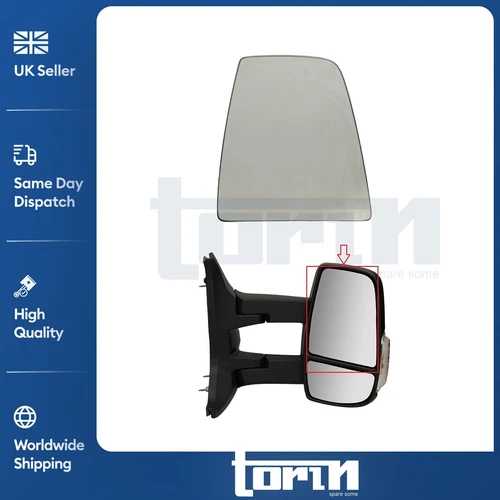 LEFT UPPER WING MIRROR GLASS FOR FORD TRANSIT MK8 V363 (2014-ONWARDS) 1823985
