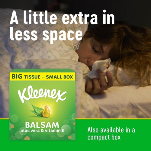 Kleenex Balsam Facial Tissues - Pack Of 12 Tissue Boxes - 64 Per Box - 768 Total - Picture 5 of 7