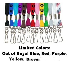 Lot of 100 Cotton NECK STRAP LANYARDS with Swivel  Hook end  Choose COLOR s 