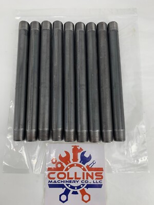 SPP  1/2'' x 9'' Threaded Both Ends Schedule 40 Black Carbon Steel Pipe Lot of 9