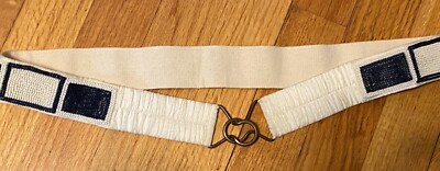 Nautical Design Seed Bead Blue and White Belt Stretch, SZ36  display picture 1