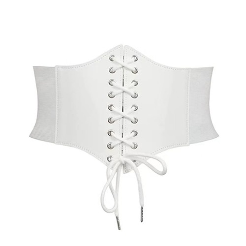 Corset Belt Women Elastic Waist Belt Halloween Costume Lace-up Belt Tied Waspie - Picture 13 of 13