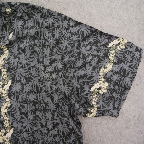 Tommy Bahama Shirt Mens 2XL XXL Gray Button Up Floral Short Sleeve Silk - Picture 3 of 11