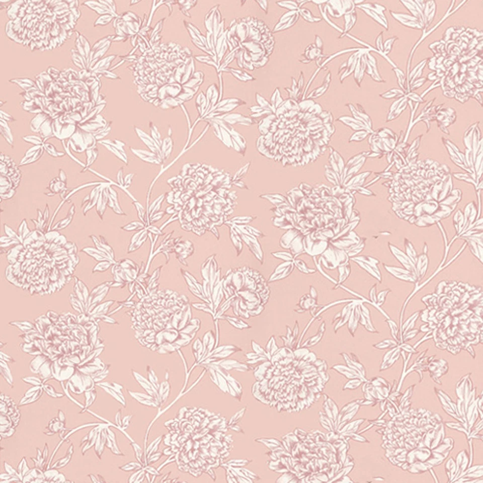 Dolls House Wallpaper 1/12th 1/24th scale Pink Quality Paper #17 - Image 1 of 1