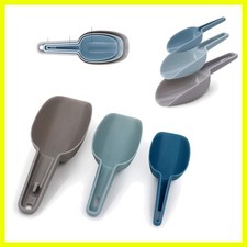 U-Shaped Plastic Scoops - Set of 3 for Flour, Ice, & Dry Foods, 50ml to 150ml