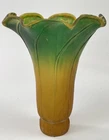 Amber Green Lily Lamp Shade Tiffany Style Vintage Tulip Blown Glass Flower Decor