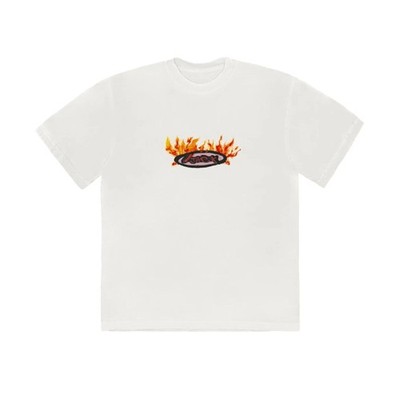 Travis Scott Cactus Jack Flame T-Shirt Men's XL White Streetwear