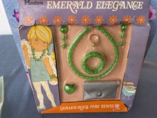 Play Jewelry,Hasbro 1968 Glamorous, Emerald Elegance HK, NRFB Read