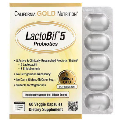California Gold Nutrition Lactobif Probiotic Capsules - 60 Caps