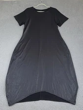 RUTI Relaxed Fit High-Low Dress Size 3 M/L Black Pockets Lagenlook Gothic Witchy