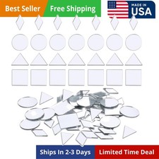 120pcs Mirror Mosaic Tiles - 4 Shapes - DIY Craft Decorations - Clear Glass