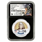 2021 Cook Islands $5 Benjamin Franklin Firefighter. 1/2 Oz .999 Fine Silver.