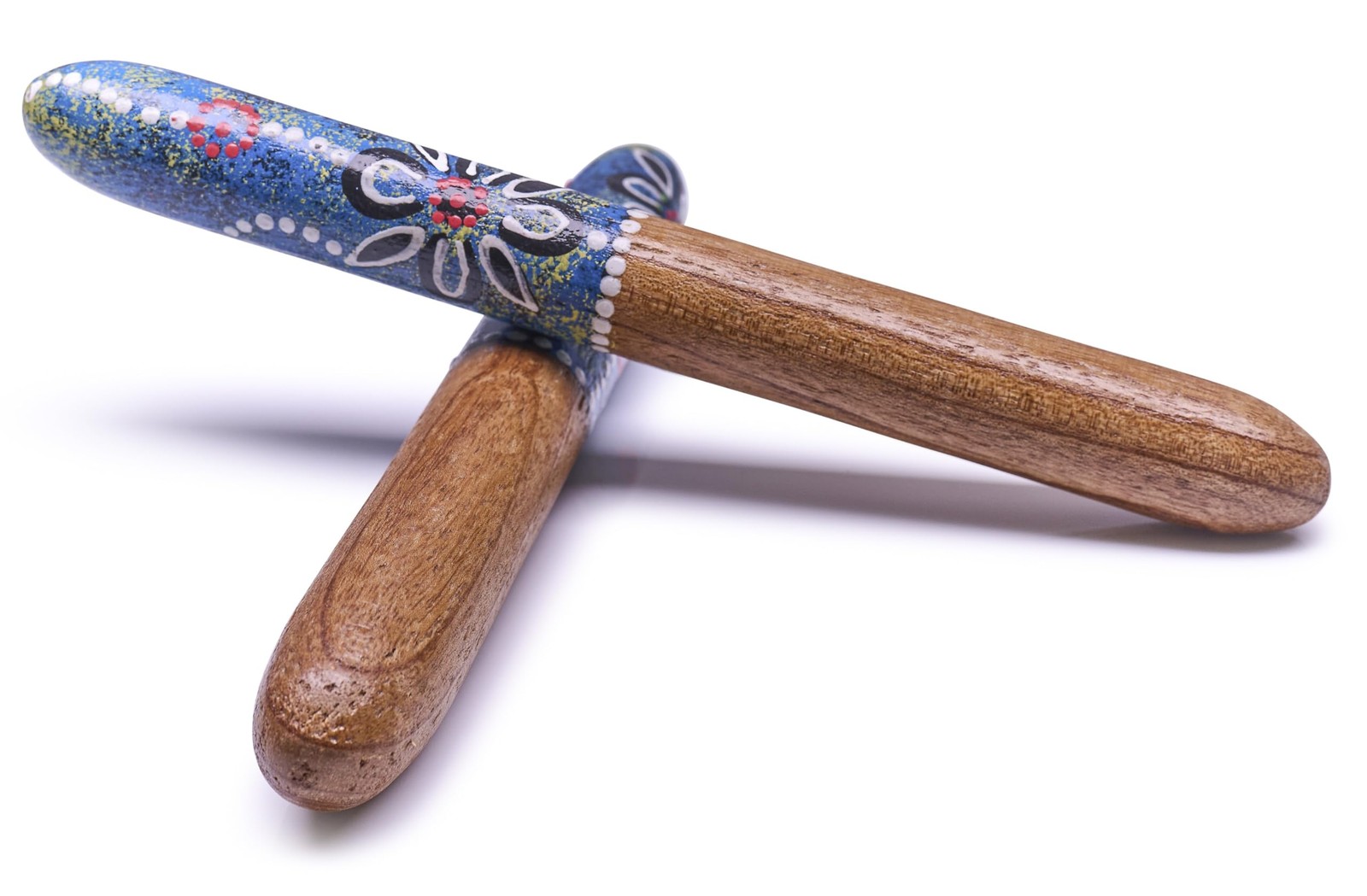 Bâtons de rythme en bois bleu 25x3 cm pour éveil musical