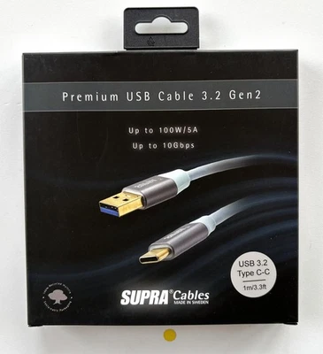 Supra Cables USB 3.2 Gen2 C-C USB Kabel USB C - USB C / Länge 1m - Bild 1 von 3