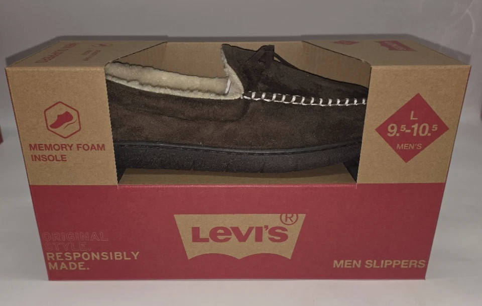 Zapatilla para hombre Levi's tallas M/L/XL/XXL marrón plantilla de espuma viscoelástica absorbente de humedad Foto 2 de 4