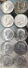 1964 Kennedy Half Dollars - 10 Each - 90% Silver - Lightly Circulated