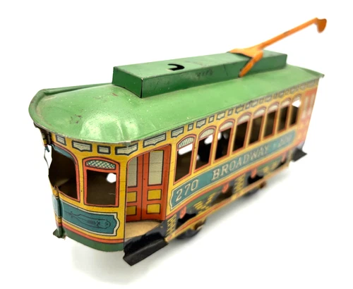 1930's Chein Broadway 270 Tin streetcar  - near mint
