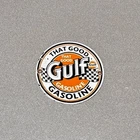 VINTAGE GULF GASOLINE PORCELAIN SIGN CAR GAS OIL TRUCK MOTORCYCLE