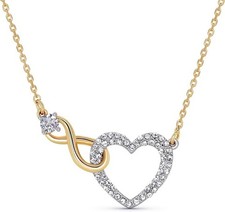 TRYNDI 18k Gold Plated Infinity Heart Necklace for Women-Valentines Gift for Her