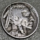 1924 Buffalo Nickel, nice FINE Details Full Date Obv Scratch