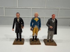 Vintage Lot of 3 Marx US Presidents Plastic Figures POLK ROOSEVELT WASHINGTON