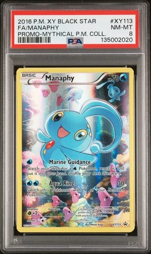 Manaphy Pokemon XY Black Star Promo Mythical Collection #XY113 PSA 8